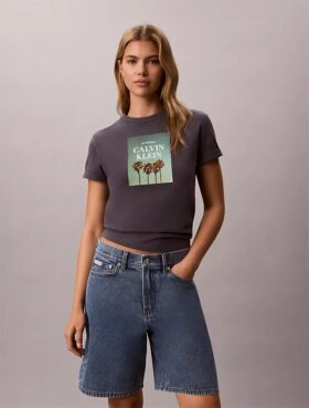 T-shirt com logótipo de palmeira