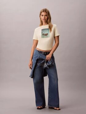 T-shirt com logótipo de palmeira