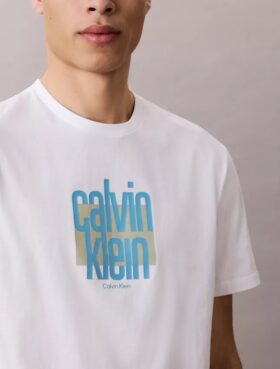 T-shirt com logótipo gráfico Calvin Klein moderno