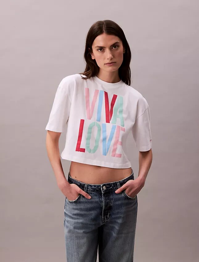 T-shirt curta e folgada Marc Hundley Pride Viva Love T-shirt curta e folgada Marc Hundley Pride Viva Love