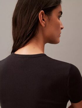 T-shirt de algodão com nervuras