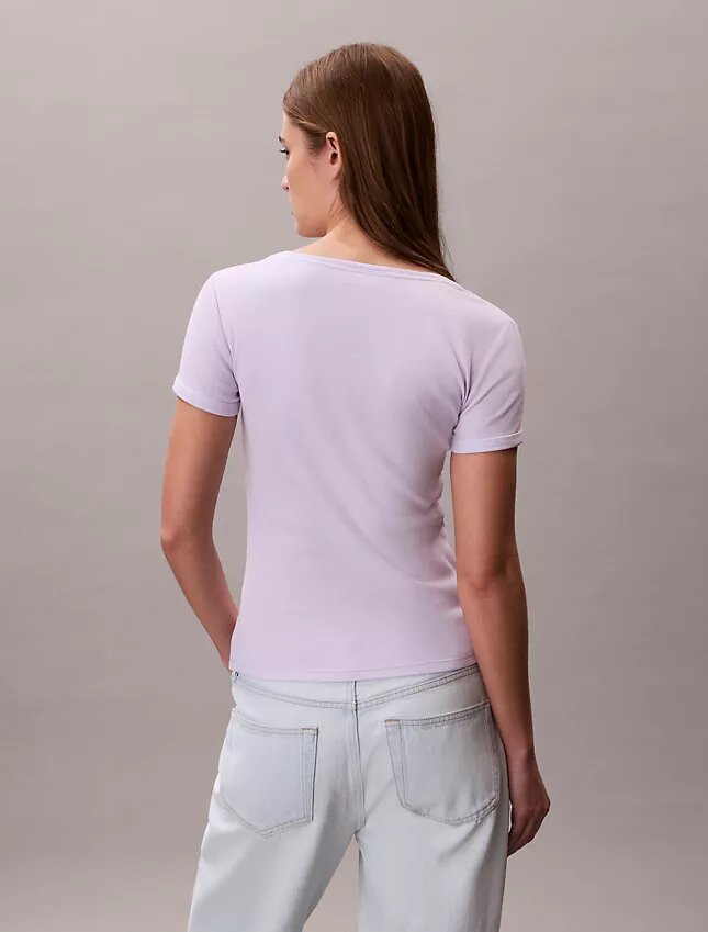T-shirt de algodão com nervuras T-shirt de algodão com nervuras