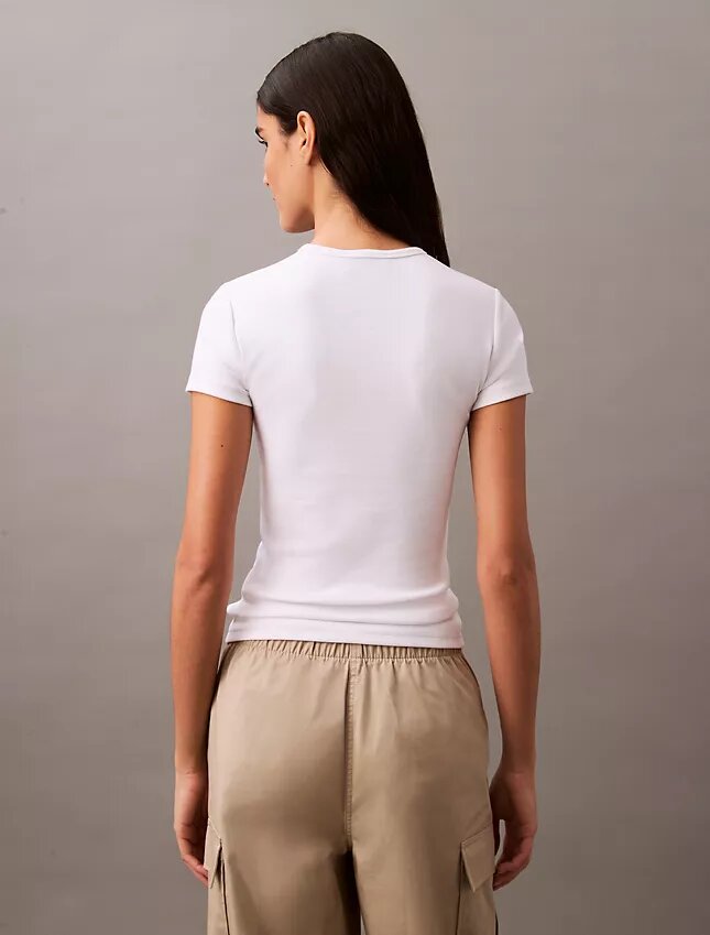 T-shirt de algodão com nervuras T-shirt de algodão com nervuras