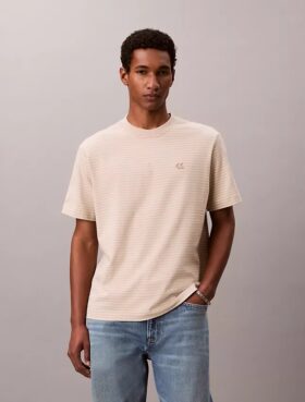 T-shirt de corte descontraído com riscas