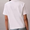 T-shirt de gola redonda com corte largo e logótipo padrão T-shirt de gola redonda com corte largo e logótipo padrão