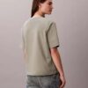 T-shirt de gola redonda com corte largo e logótipo padrão T-shirt de gola redonda com corte largo e logótipo padrão