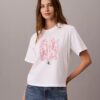 T-shirt de gola redonda com grafismo de paisagem urbana