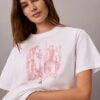 T-shirt de gola redonda com grafismo de paisagem urbana