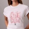 T-shirt de gola redonda com grafismo de paisagem urbana