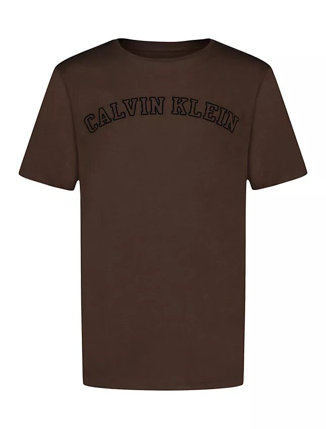 T-shirt de gola redonda com logótipo estampado para meninos T-shirt de gola redonda com logótipo estampado para meninos
