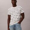 T-shirt de gola redonda com riscas Liquid Touch