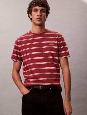 T-shirt de gola redonda com riscas Liquid Touch