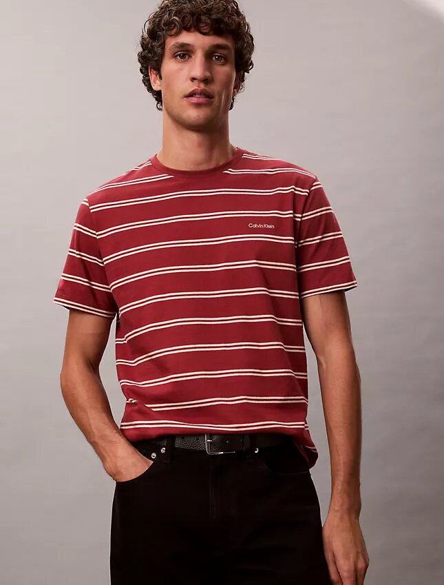 T-shirt de gola redonda com riscas Liquid Touch T-shirt de gola redonda com riscas Liquid Touch
