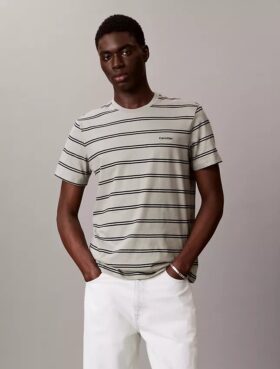 T-shirt de gola redonda com riscas Liquid Touch
