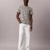T-shirt de gola redonda com riscas Liquid Touch