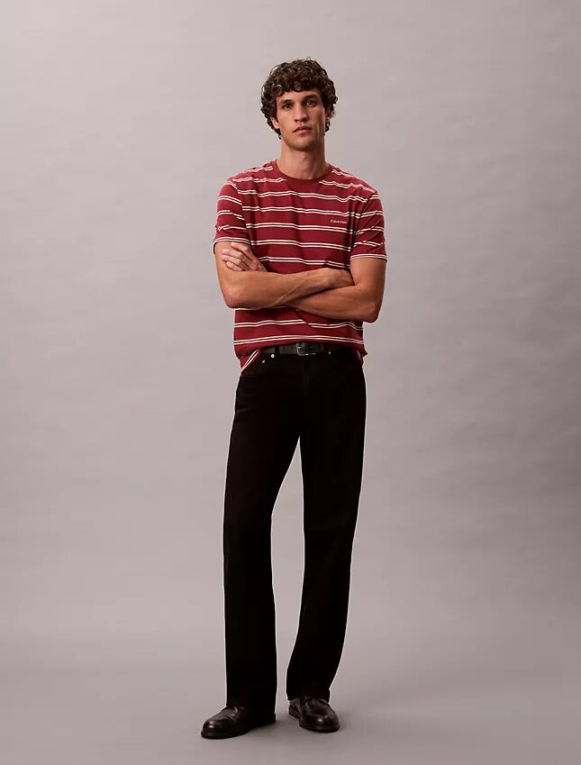 T-shirt de gola redonda com riscas Liquid Touch T-shirt de gola redonda com riscas Liquid Touch