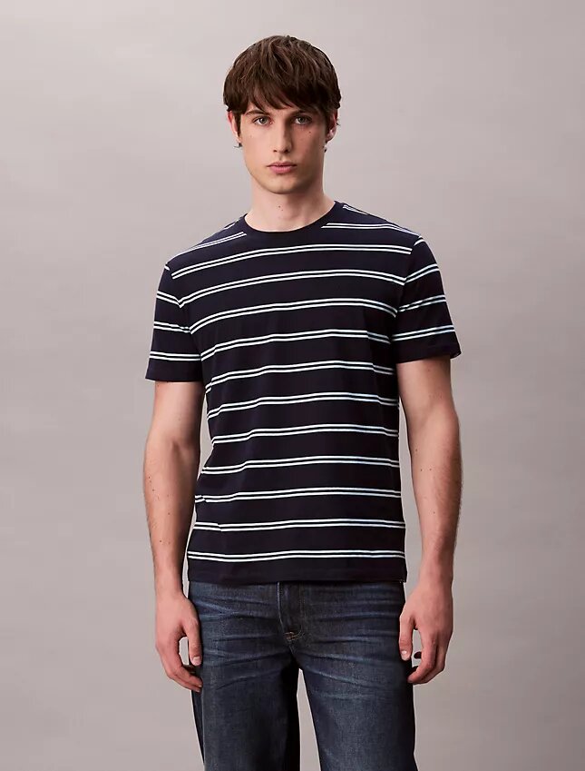T-shirt de gola redonda com riscas Liquid Touch T-shirt de gola redonda com riscas Liquid Touch