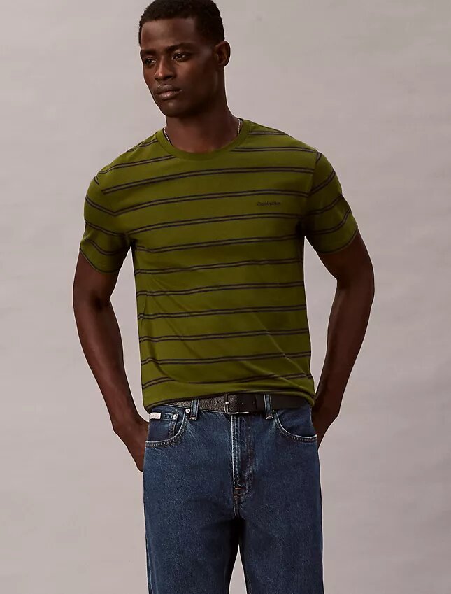 T-shirt de gola redonda com riscas Liquid Touch T-shirt de gola redonda com riscas Liquid Touch