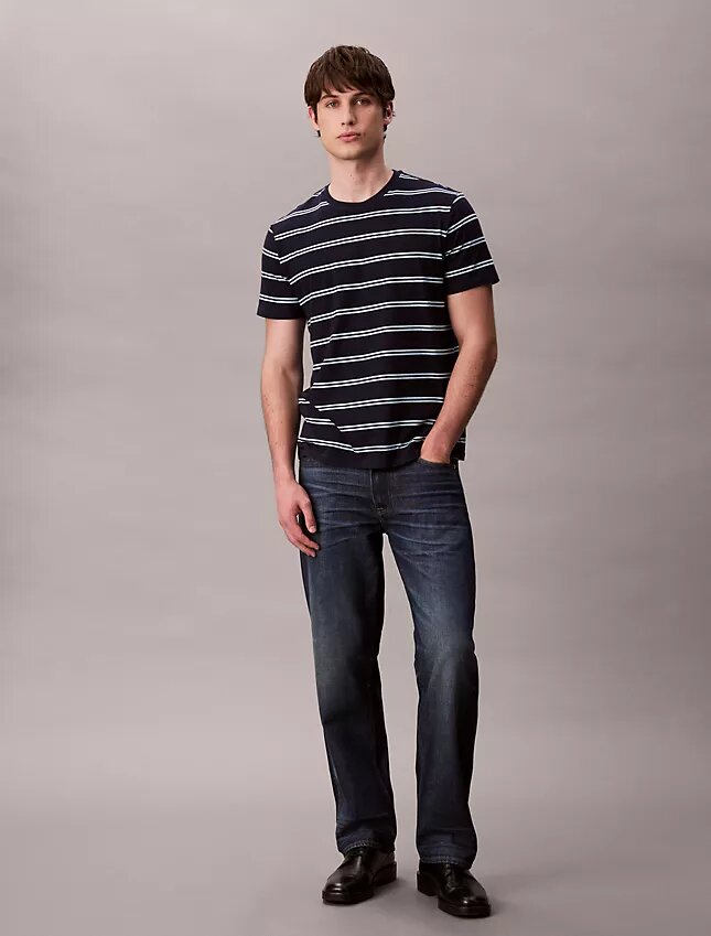 T-shirt de gola redonda com riscas Liquid Touch T-shirt de gola redonda com riscas Liquid Touch