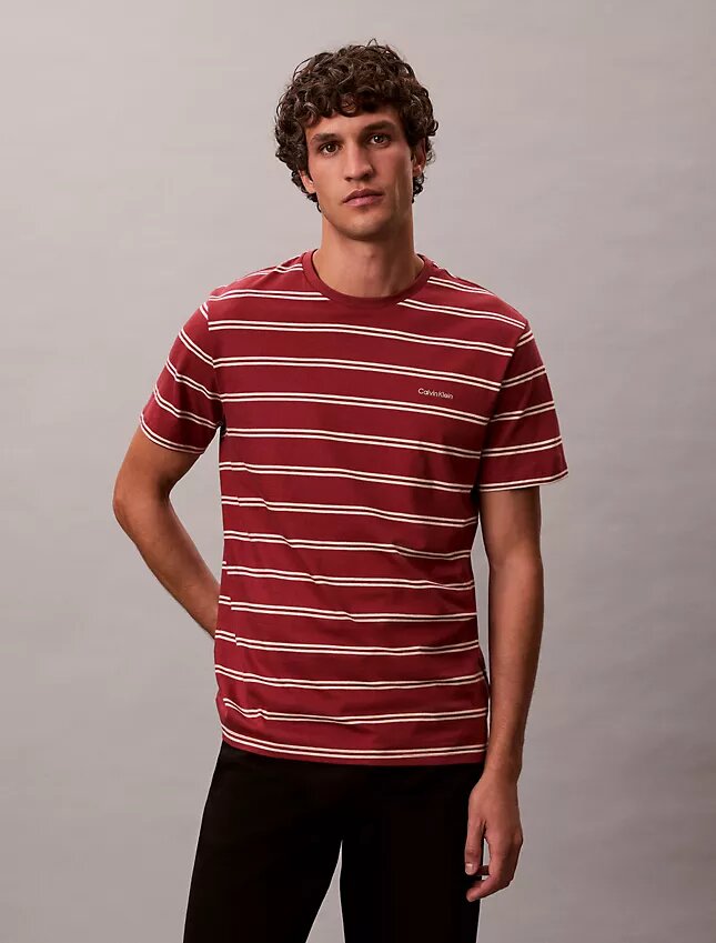 T-shirt de gola redonda com riscas Liquid Touch T-shirt de gola redonda com riscas Liquid Touch
