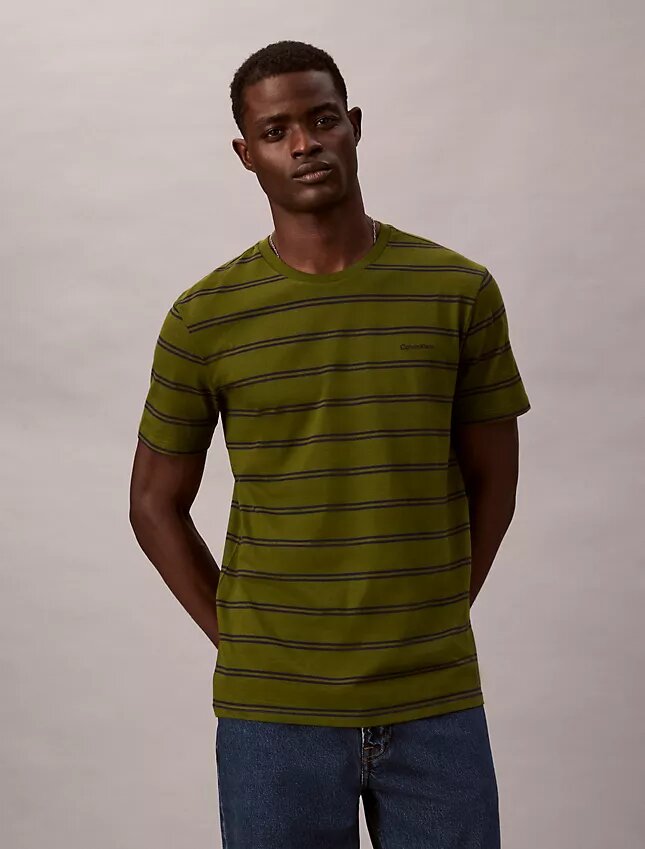 T-shirt de gola redonda com riscas Liquid Touch T-shirt de gola redonda com riscas Liquid Touch