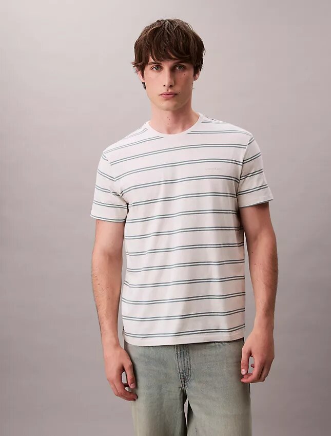 T-shirt de gola redonda com riscas Liquid Touch T-shirt de gola redonda com riscas Liquid Touch