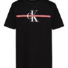 T-shirt de gola redonda com riscas Monologo para meninos T-shirt de gola redonda com riscas Monologo para meninos