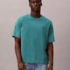 T-shirt de gola redonda descontraída com logótipo de arquivo