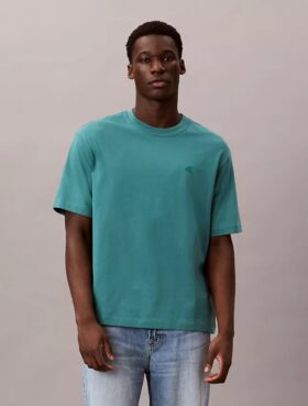 T-shirt de gola redonda descontraída com logótipo de arquivo