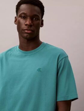T-shirt de gola redonda descontraída com logótipo de arquivo