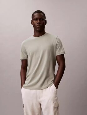 T-shirt de gola redonda em algodão Supima