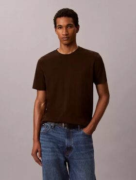 T-shirt de gola redonda em algodão Supima