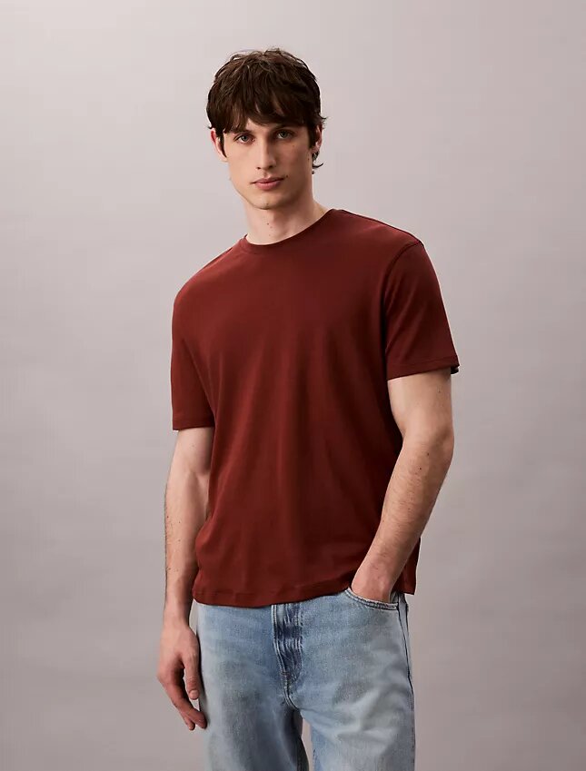T-shirt de gola redonda em algodão Supima T-shirt de gola redonda em algodão Supima