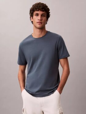 T-shirt de gola redonda em algodão Supima
