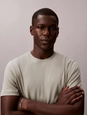 T-shirt de gola redonda em algodão Supima