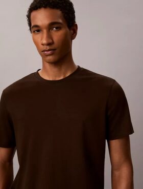 T-shirt de gola redonda em algodão Supima