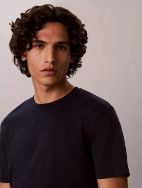 T-shirt de gola redonda em algodão Supima