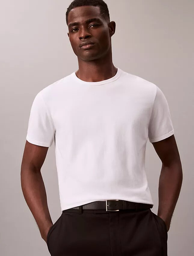 T-shirt de gola redonda em algodão Supima T-shirt de gola redonda em algodão Supima