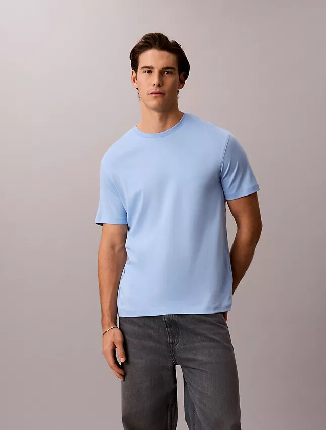 T-shirt de gola redonda em algodão Supima T-shirt de gola redonda em algodão Supima