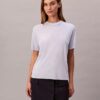 T-shirt de malha fina com gola alta T-shirt de malha fina com gola alta
