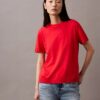 T-shirt de malha fina com gola alta T-shirt de malha fina com gola alta