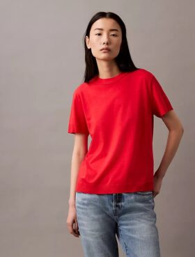 T-shirt de malha fina com gola alta