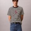 T-shirt Descontraída com Listras Monogram T-shirt Descontraída com Listras Monogram