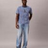 T-shirt Descontraída com Listras Monogram T-shirt Descontraída com Listras Monogram