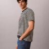 T-shirt Descontraída com Listras Monogram T-shirt Descontraída com Listras Monogram