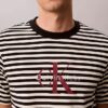 T-shirt Descontraída com Listras Monogram T-shirt Descontraída com Listras Monogram