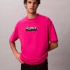 T-shirt Descontraída com Logótipo em Bloco T-shirt Descontraída com Logótipo em Bloco