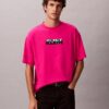 T-shirt Descontraída com Logótipo em Bloco T-shirt Descontraída com Logótipo em Bloco