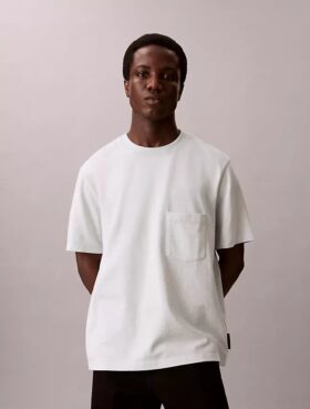 T-shirt Descontraída em Mistura de Algodão