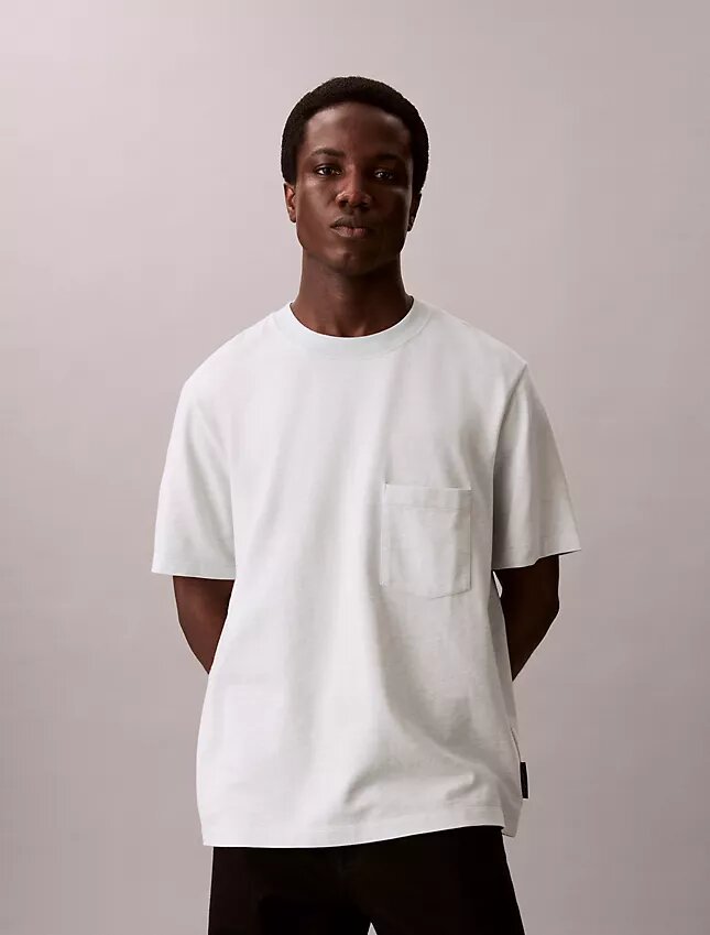 T-shirt Descontraída em Mistura de Algodão T-shirt Descontraída em Mistura de Algodão